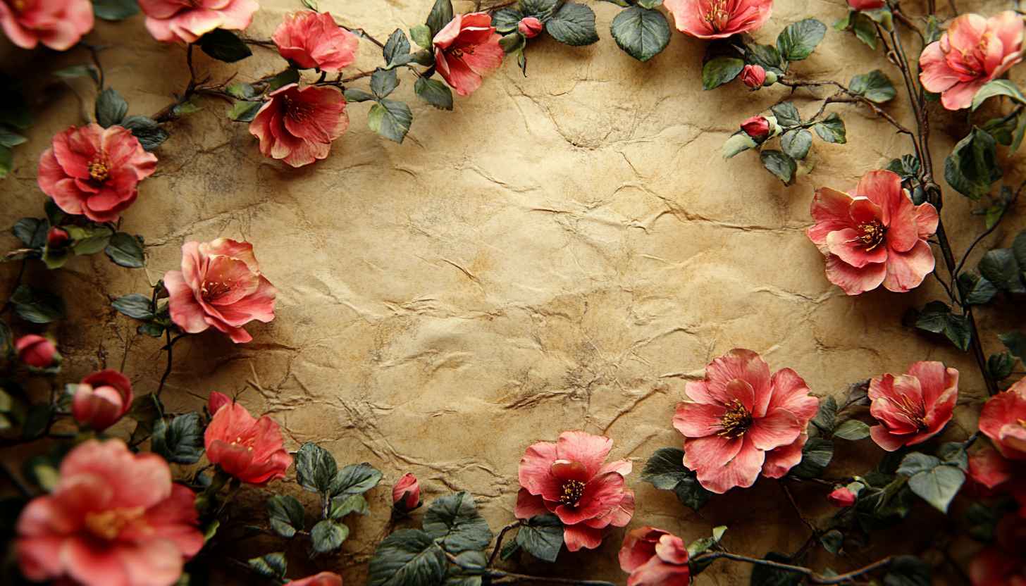 Vintage Floral Roses 4K Desktop Background Texture Mobile Wallpaper
