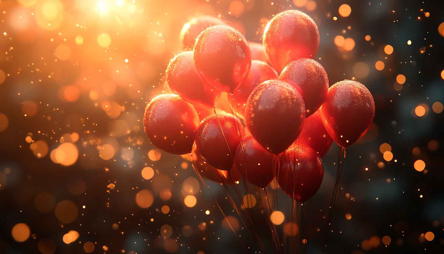 Red Balloons Celebration Bokeh Background 4K Mobile Wallpaper