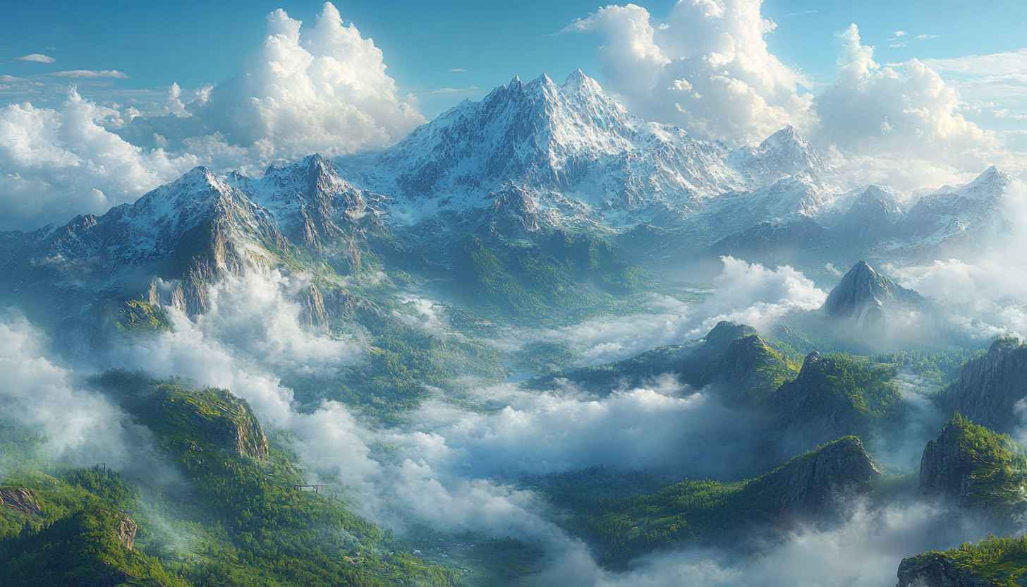 Snowy Mountain Peaks Mobile Wallpaper, Green Valley 4K Background