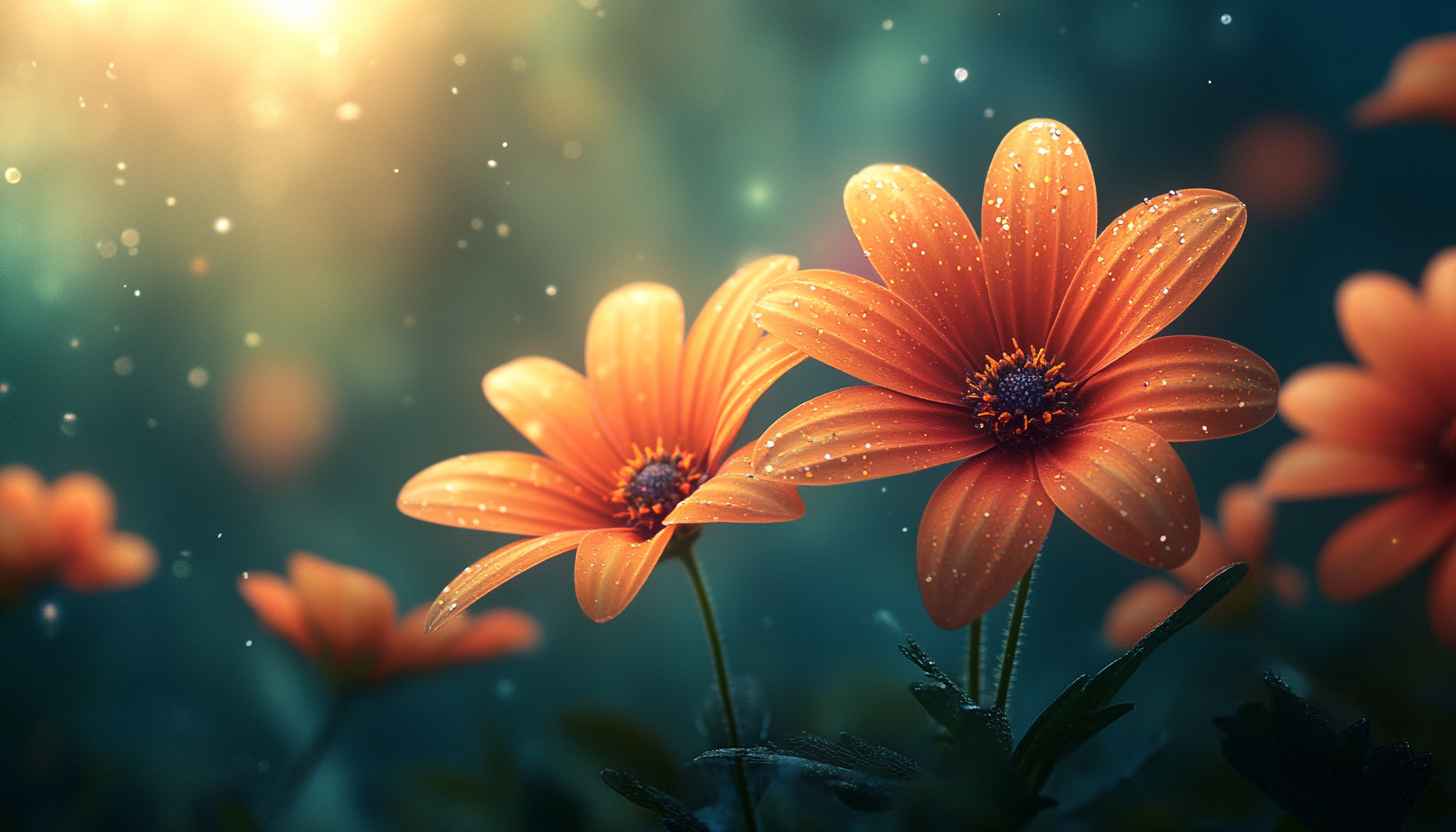 Orange Flowers Wallpaper Desktop Background Aesthetic Mobile Wallpaper Free