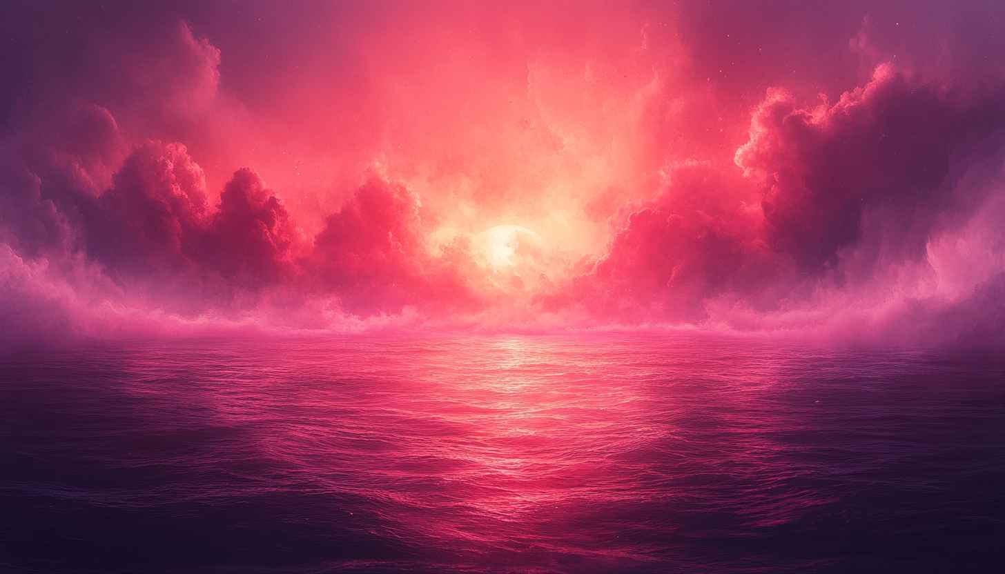 Pink Sunset Ocean Waves 4K Desktop Background Mobile Wallpaper