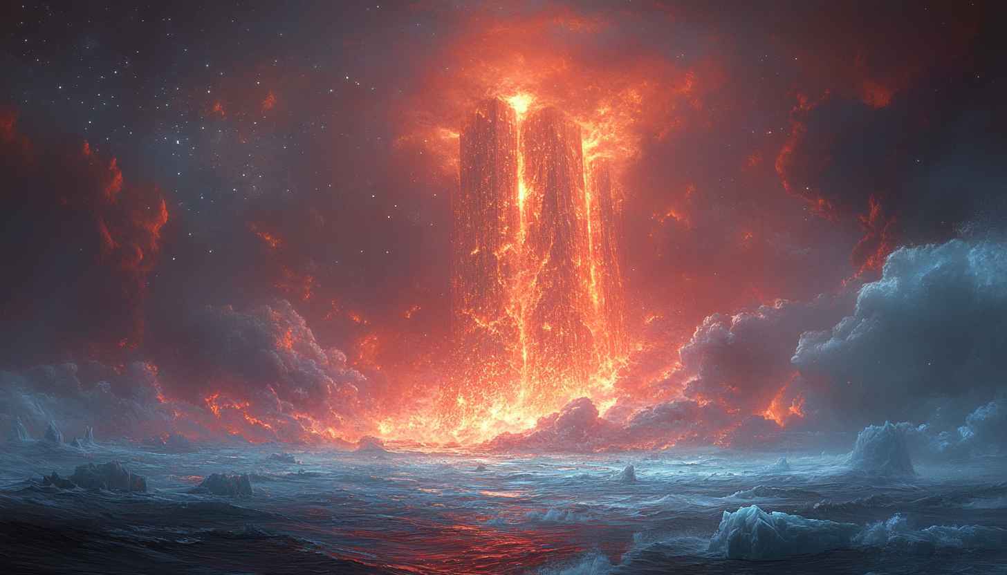 Fiery Sky Ocean View 4K Desktop Wallpaper - No Sign Up