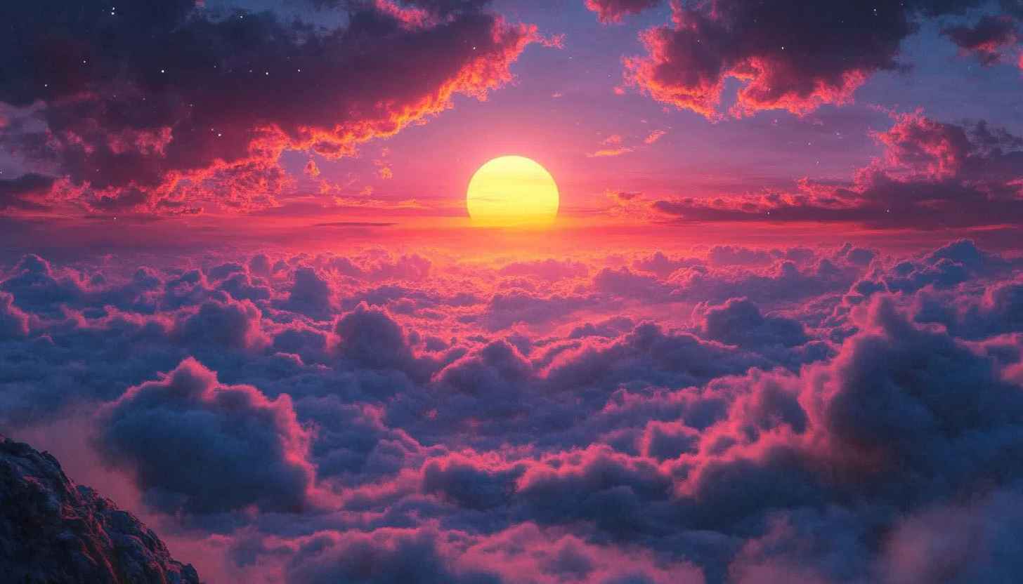 Pink Clouds Sunset 4K Desktop Wallpaper Free Mobile Background