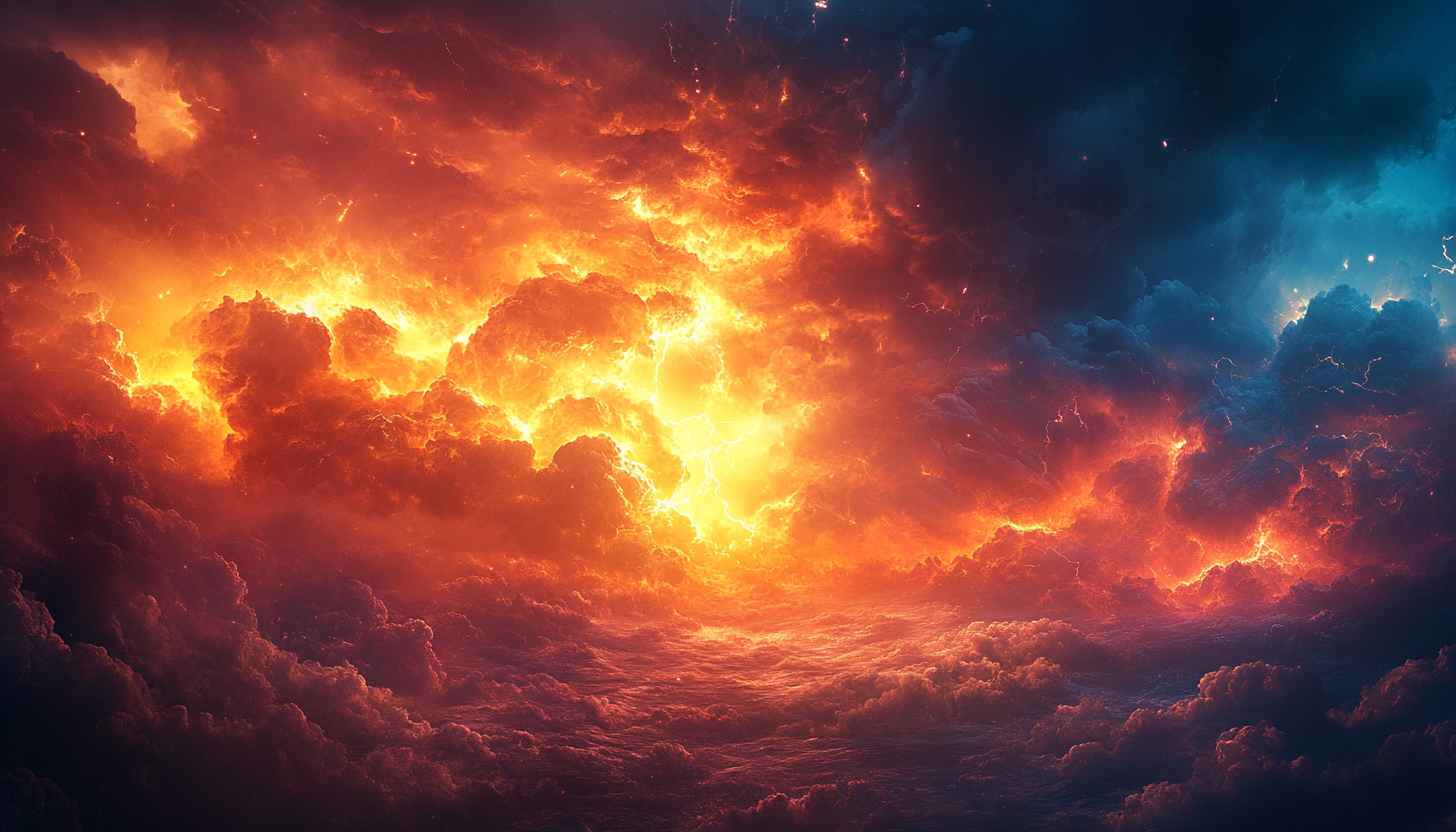 Fiery Sky Cloudscape Wallpaper, 4K UHD Desktop Background
