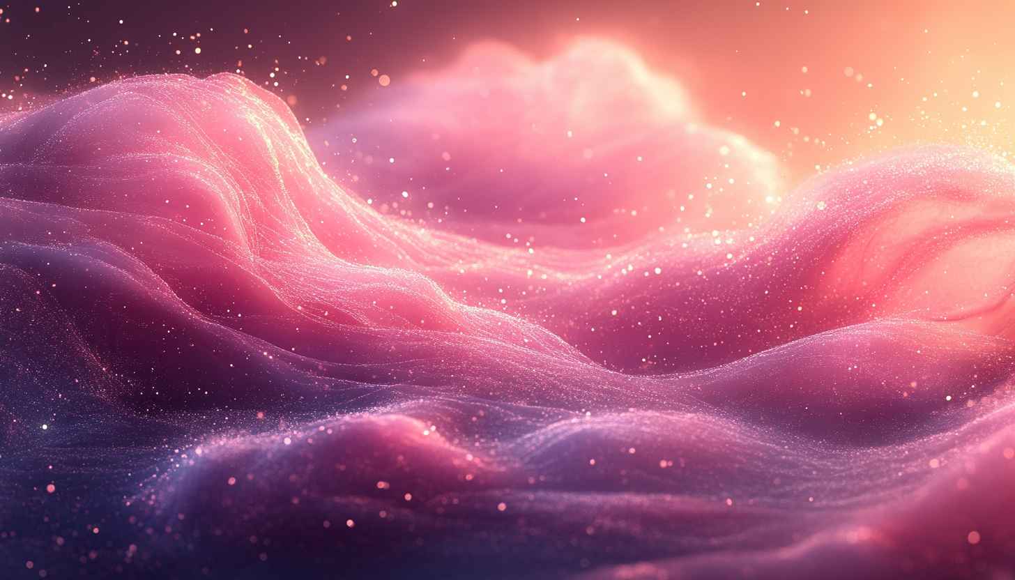Pink Sparkle Cloudscape Fantasy Landscape 4K Desktop Mobile Wallpaper