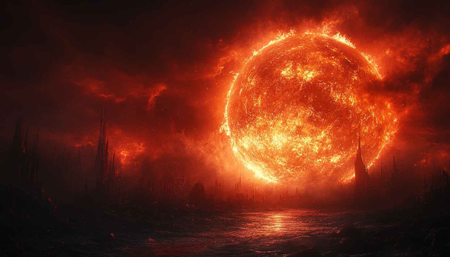 Giant Red Sun 4K Desktop Backgrounds Free Mobile Wallpaper