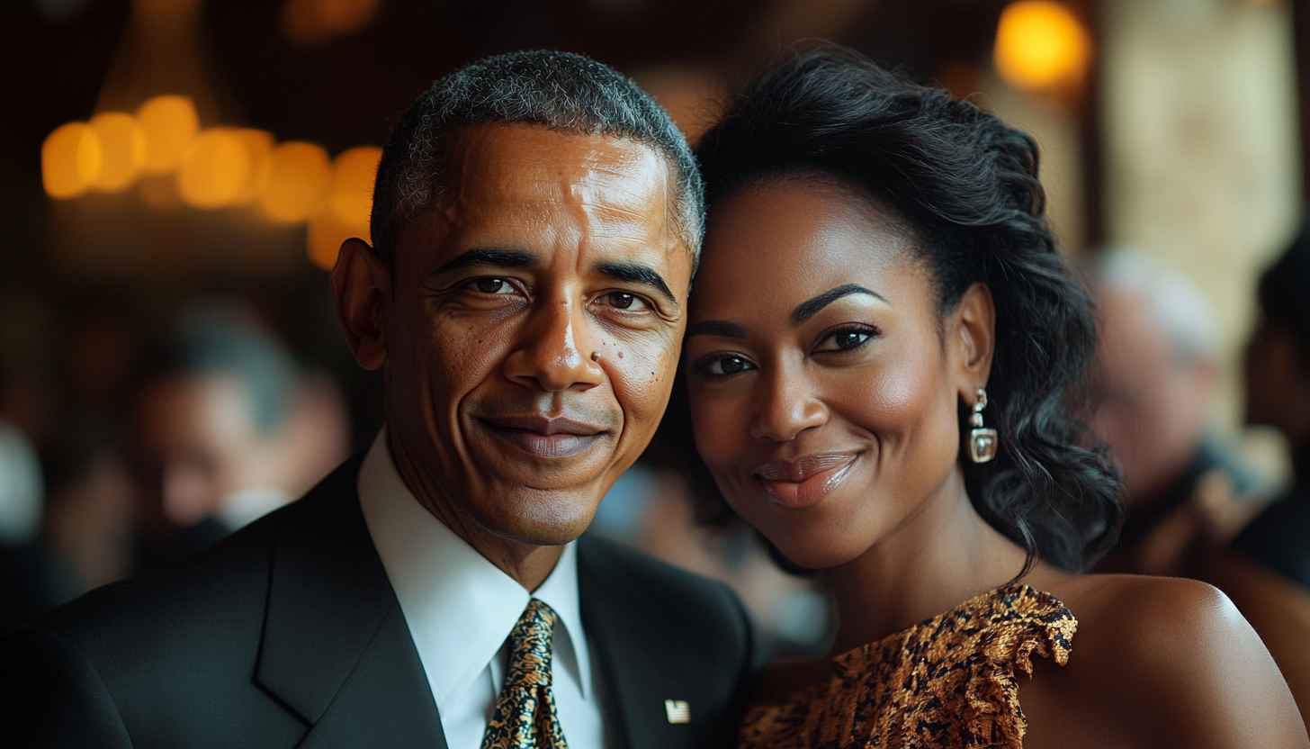 Barack Obama and Michelle Obama Portrait Style Mobile Wallpaper