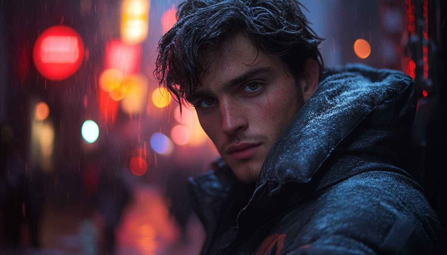 Intense Portrait Snowy Weather Cityscape 4K Wallpaper Mobile Background