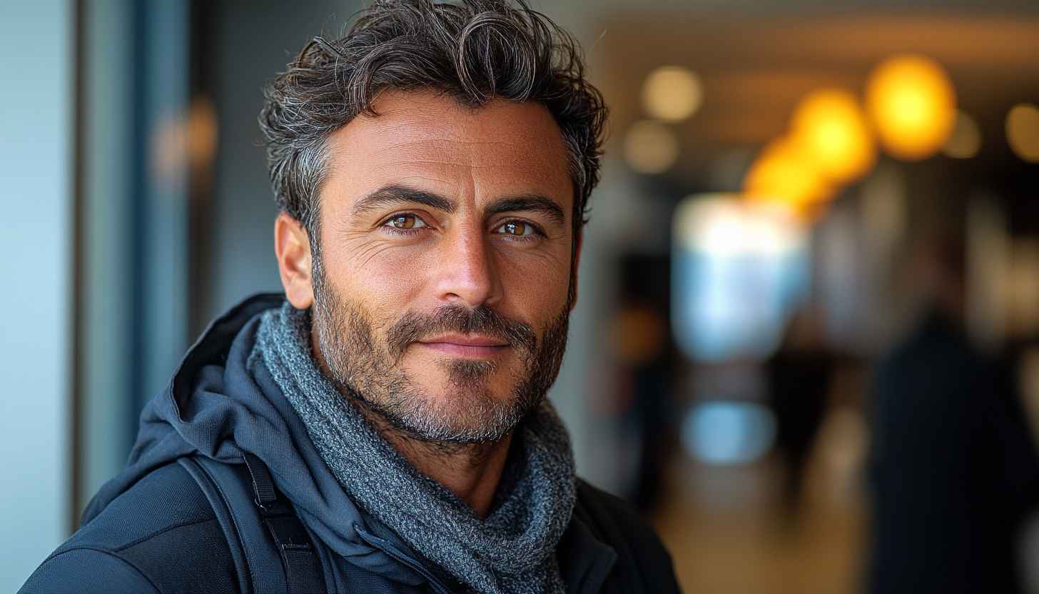 Mature Man Portrait Mobile Wallpaper Grey Hair and Beard Style