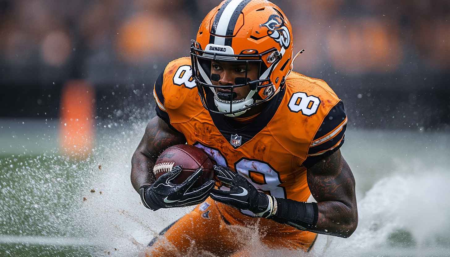 American Football Player in Action 4K Desktop Mobile Wallpaper
