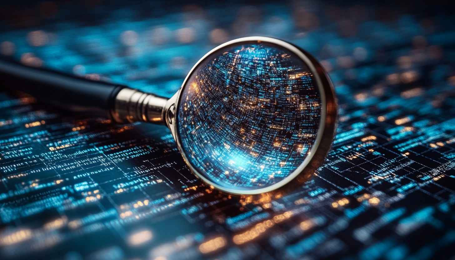 Cybersecurity Magnifying Glass 4K Desktop Background Free Mobile Wallpaper