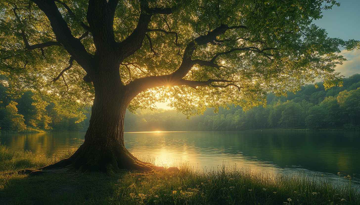 Golden Hour Lake Nature Wallpaper for Desktop Backgrounds 4K
