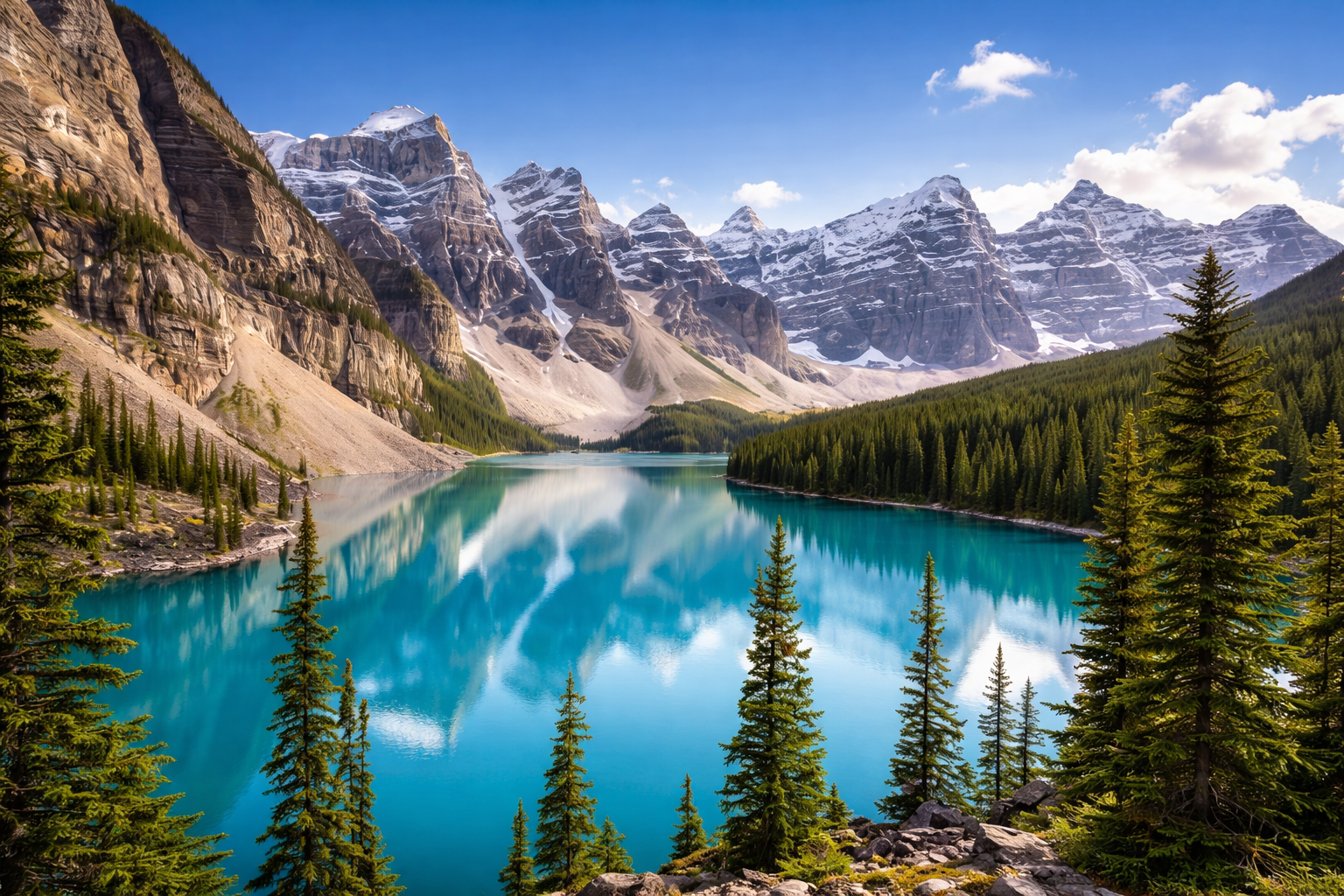 Moraine Lake Alberta 4K Desktop Background Scenery Mobile Wallpaper