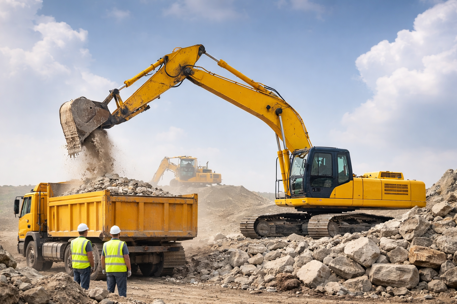 Heavy Machinery Excavator Construction 4K Desktop Background Truck Wallpaper