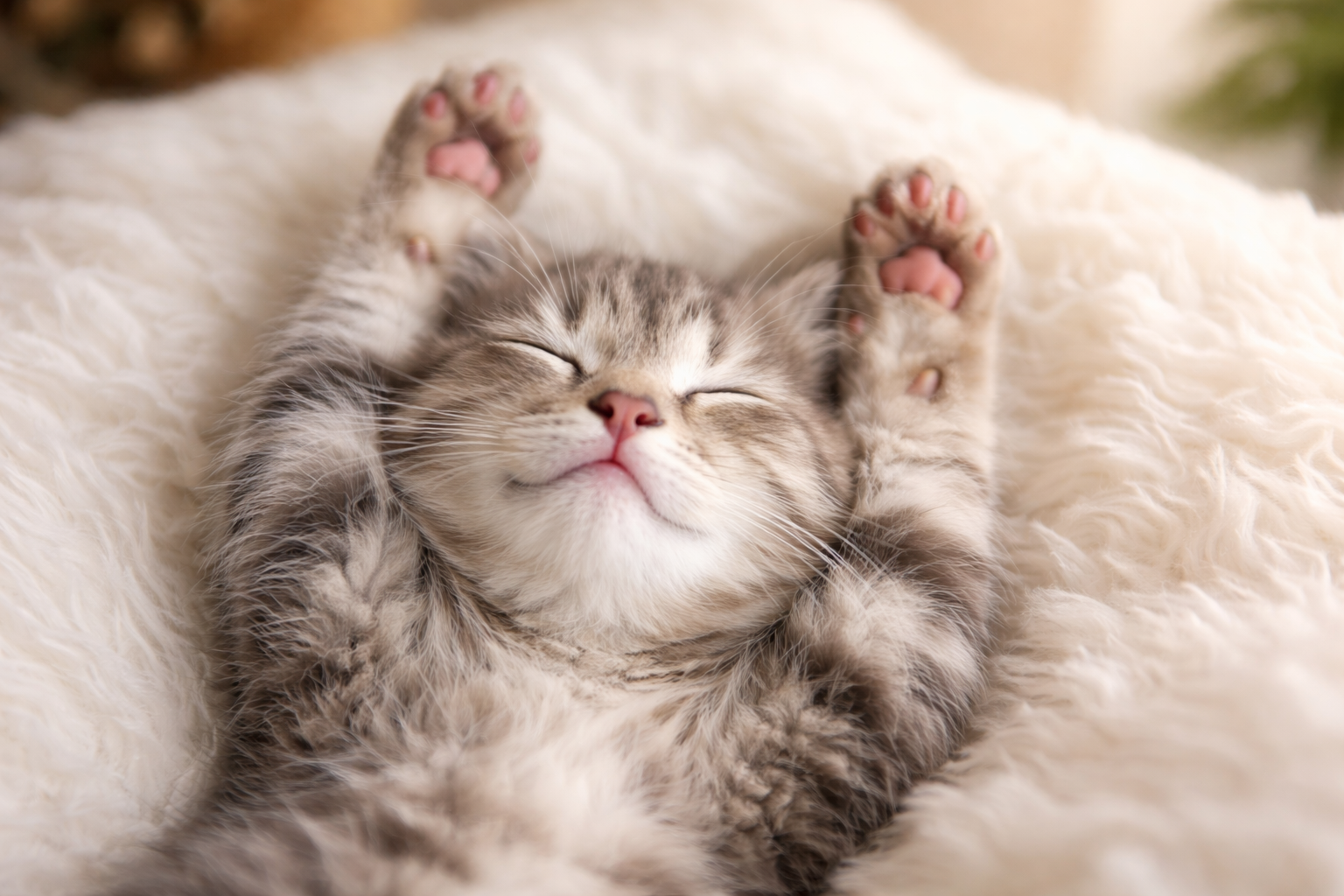 Cute Sleeping Kitten Wallpaper 4K Ultra HD Desktop Background