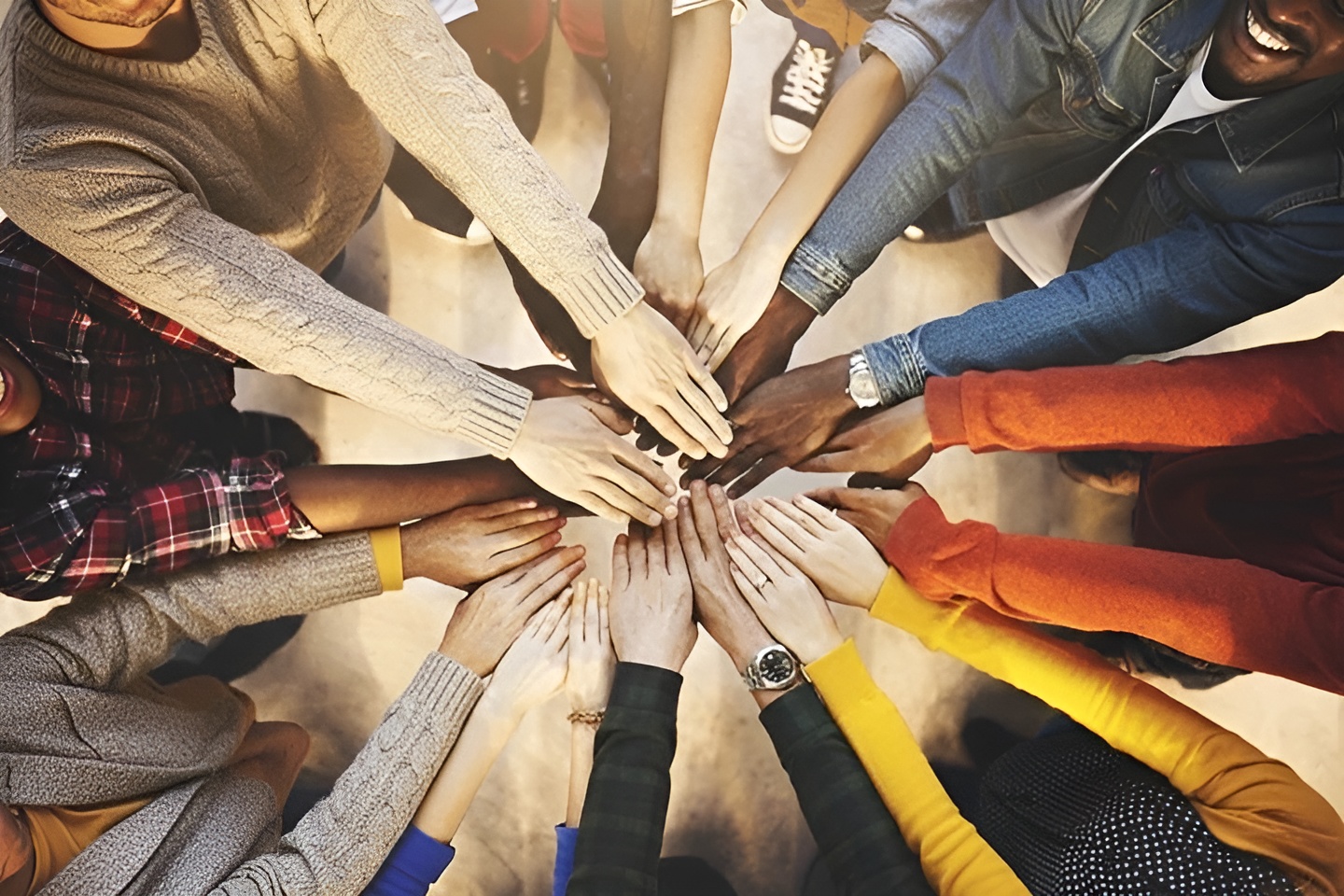 Diverse Hands Together Unity Free 4K Desktop Wallpaper