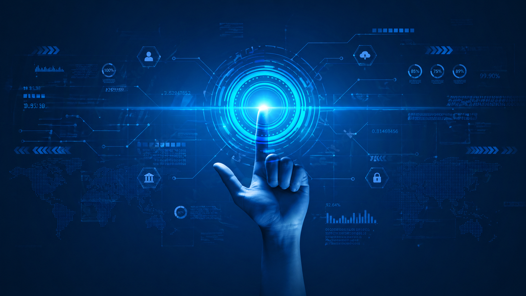 Futuristic Technology Touchscreen Desktop Wallpaper