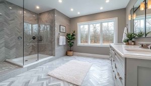 Modern Bathroom Wallpaper: Contemporary Interior Design, Luxury Bathroom Style