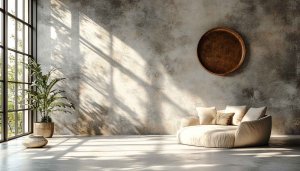 Minimalist Room Wallpaper: Interior Design, Aesthetic, Plant, 4K