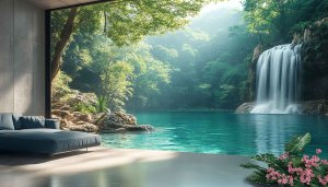 Waterfall Wallpaper, Nature Wallpaper, Landscape Wallpaper, Scenery Wallpaper