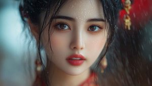 Beautiful Asian Woman Portrait Aesthetic Wallpaper for Phone and Desktop