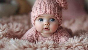 Cute Baby Wallpaper: Adorable Infant with Blue Eyes
