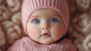 Cute Baby Wallpaper: Infant with Blue Eyes for Desktop