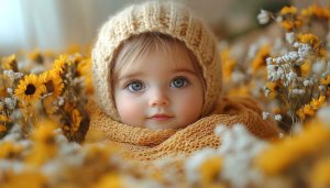 Cute Baby Wallpaper HD, Adorable Infant, Blonde Hair, Child Eyes