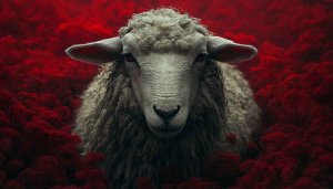 Red Sheep Wallpaper, Animal Background, Dark Aesthetic, 4k Wallpaper