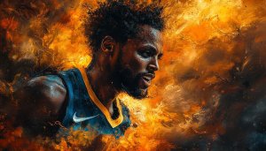 Basketball Player Art Wallpaper, Athlete Portrait, Sports Theme Wallpaper