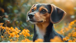 Cute Dog Wallpaper: Puppy In Flowers 4K Wallpaper For Laptop
