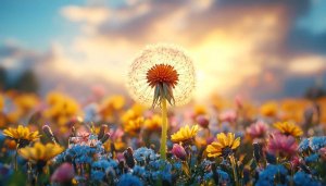 Dandelion Field Wallpaper, Nature Wallpaper, Flower Wallpaper, Spring Wallpaper