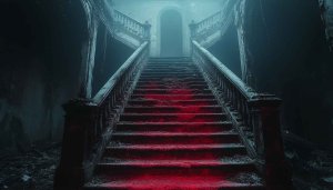 Scary Staircase Wallpaper: Haunted House, Horror Theme, 4k Wallpaper