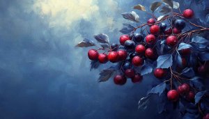 Cherry Blossom Wallpaper, Floral Wallpaper for Desktop, Artistic Dark Background