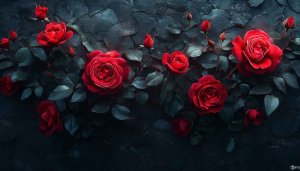 Red Rose Wallpaper: Dark Aesthetic Flower Background for Desktop