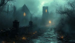 Halloween Wallpaper: Spooky Castle Scene - Desktop Backgrounds