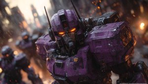 Transformers Villain Wallpaper, Animated Robot Backgrounds, Purple Robot HD