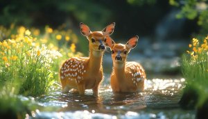 Cute Deer Wallpaper, 4k Animal Wallpaper, Nature Background