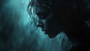 Sad Girl Aesthetic Wallpaper: Rainy Night 4K Wallpaper for Desktop