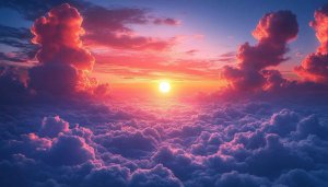Sunset Sky Wallpaper, Cloudscape View, Pink & Purple Tones HD