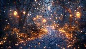 Enchanted Forest Wallpaper: Magical Lights, Fantasy Scenery, 4K Background