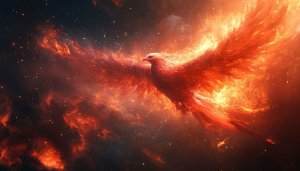 Fiery Phoenix Wallpaper: Mythical Bird Art for Desktop & Mobile