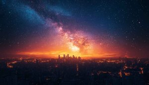 Cityscape Galaxy Sky Wallpaper | Night Sky City Wallpaper 4k