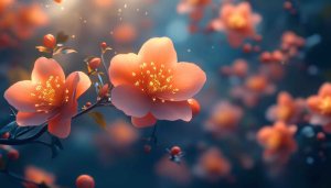 Peach Blossom Wallpaper, Flower Desktop Background, Spring Wallpaper Aesthetic