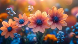Orange Flowers Wallpaper for Desktop, Nature Inspired Art 4k