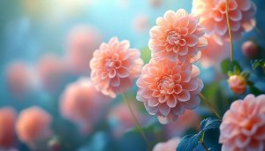 Peach Dahlia Flower Wallpaper for Desktop and Mobile in 4K
