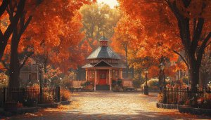 Autumn Scenery Wallpaper: Fall Season Park Desktop Backgrounds