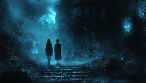 Wednesday Addams Wallpaper: Gothic Mansion, Creepy Aesthetic, 4k Wallpaper