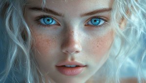 Blue Eyes Girl Wallpaper, Face Close-up, Portrait Wallpaper HD 4k