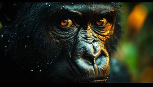 Stunning Gorilla Wallpaper: Primate Portrait 4K Wallpaper for Desktop